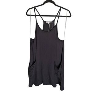 NWT Antistar Sleeveless, Scoop Neckline, Solid Black Short W/Pockets Women's Med